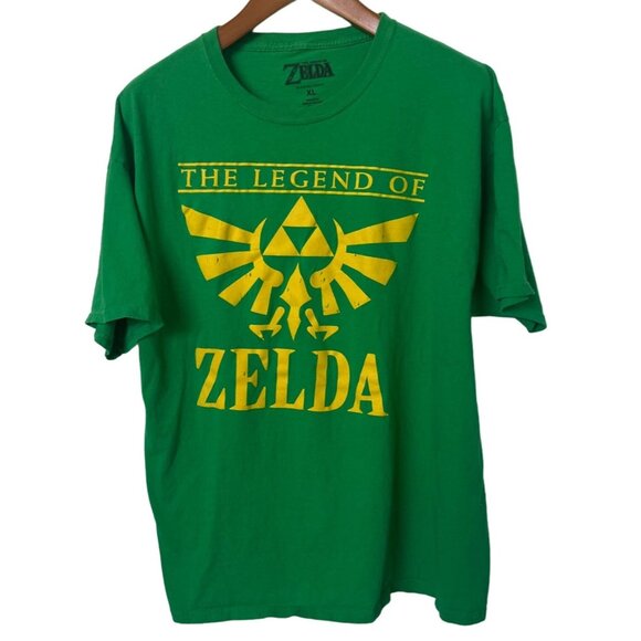 The Legend Of Zelda Graphic T Shirt Mens Sz XL Hyrule Crest Green Gold Nintendo - Picture 8 of 8